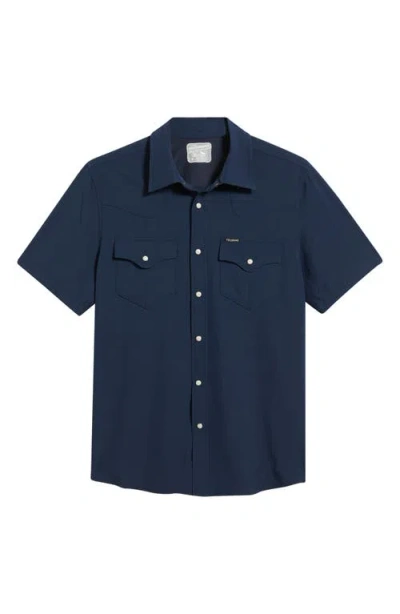 Tecovas Performance Western Short Sleeve Button-up Shirt In Blue