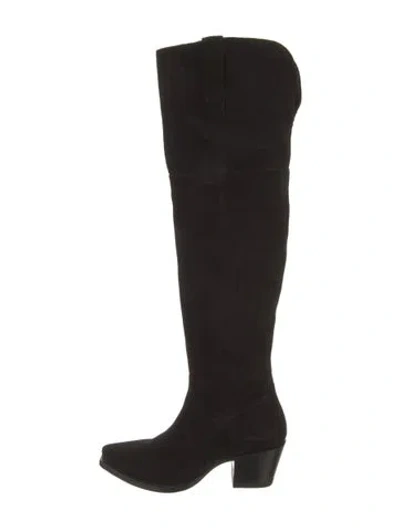 Pre-owned Tecovas Suede Boots In Black