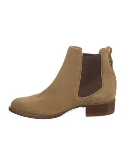 Pre-owned Tecovas Suede Chelsea Boots In Brown