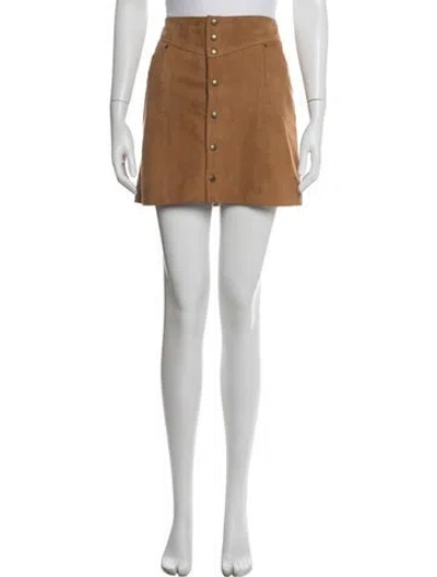Pre-owned Tecovas Suede Mini Skirt In Brown
