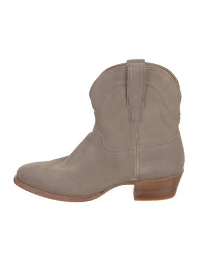 Pre-owned Tecovas Suede Western Boots In Neutrals