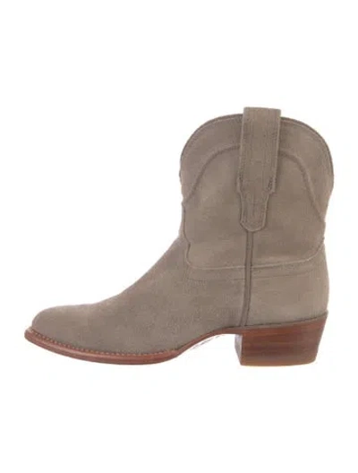 Pre-owned Tecovas Suede Western Boots In Neutrals