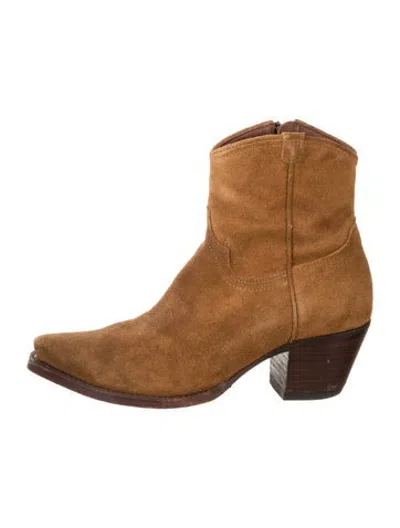 Pre-owned Tecovas Suede Western Boots In Neutrals