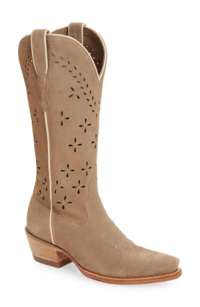 Tecovas The Annie Eyelet Suede Western Boot In Brown