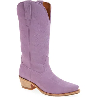 Tecovas The Annie Monarch Suede Western Boot In Purple