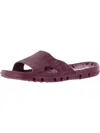 Tecs Womens Open Toe Perforated Pool Slides In Purple