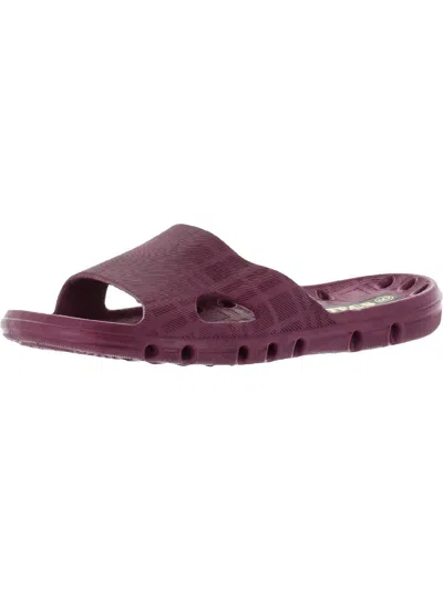 Tecs Womens Open Toe Perforated Pool Slides In Purple
