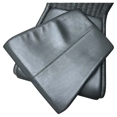 Pre-owned Tecta Set Of 2 German Gray Leather Cushion Pads For B25 B20 Cantilever Chair