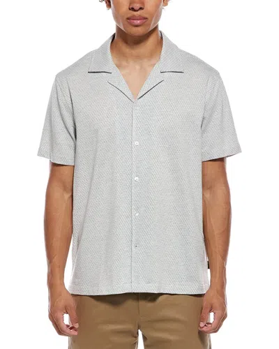 Ted Baker Knit Camp Shirt In Gray