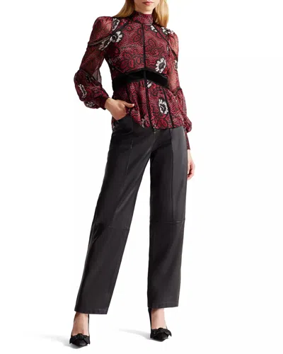 Ted Baker 265507 Floral Print Fitted Top In Blue