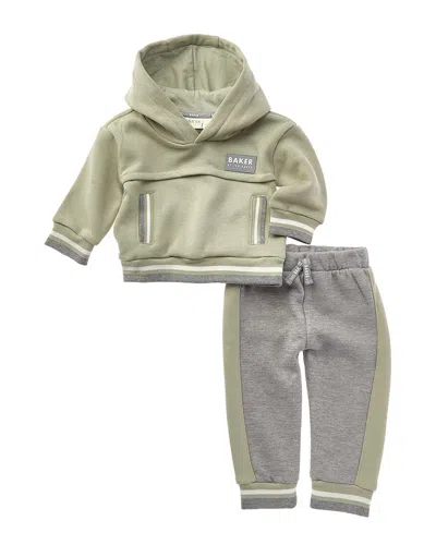 Ted Baker 2pc Hoodie & Fleece Pant Set In Green