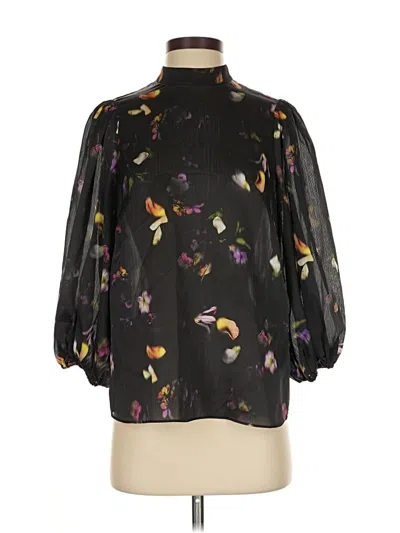 Pre-owned Ted Baker 3/4 Sleeve Blouse In Black