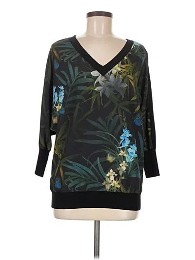 Pre-owned Ted Baker 3/4 Sleeve Blouse In Black