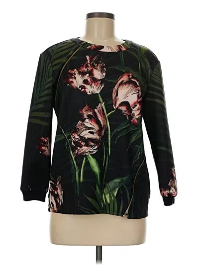 Pre-owned Ted Baker 3/4 Sleeve Blouse In Black