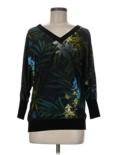 Pre-owned Ted Baker 3/4 Sleeve Blouse In Black