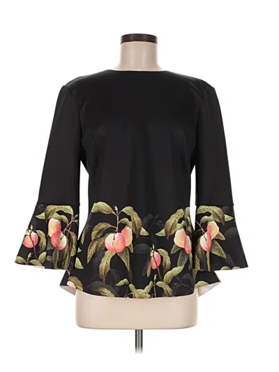 Pre-owned Ted Baker 3/4 Sleeve Blouse In Black