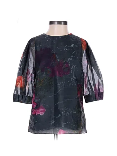 Pre-owned Ted Baker 3/4 Sleeve Blouse In Black