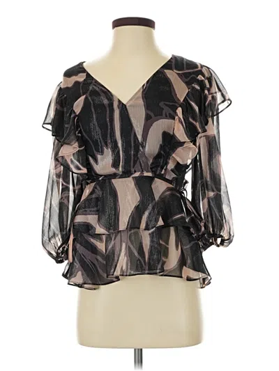 Pre-owned Ted Baker 3/4 Sleeve Blouse In Black