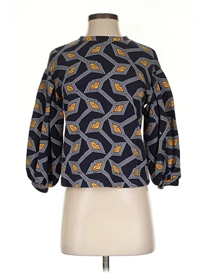Pre-owned Ted Baker 3/4 Sleeve Blouse In Black