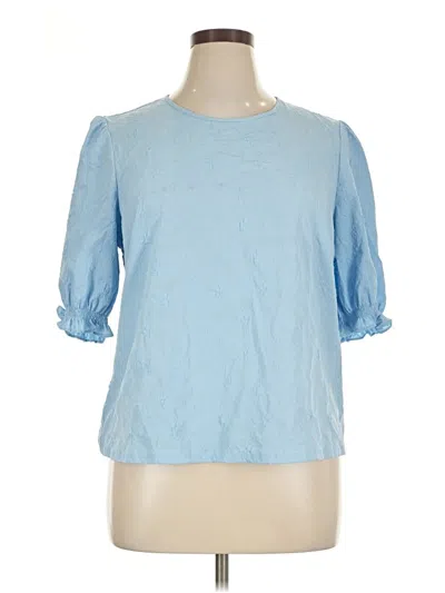 Pre-owned Ted Baker 3/4 Sleeve Blouse In Blue