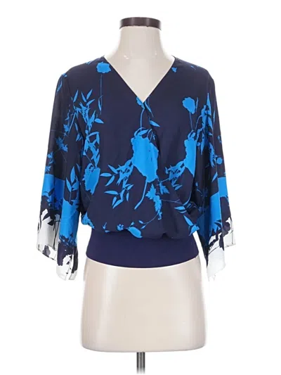Pre-owned Ted Baker 3/4 Sleeve Blouse In Blue