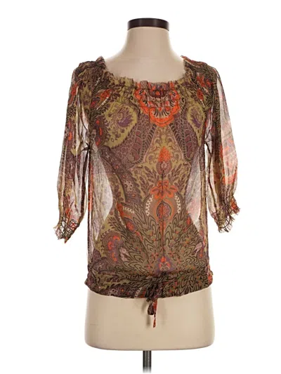 Pre-owned Ted Baker 3/4 Sleeve Blouse In Brown