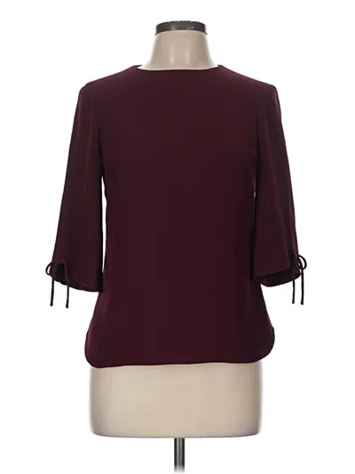 Pre-owned Ted Baker 3/4 Sleeve Blouse In Burgundy