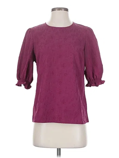 Pre-owned Ted Baker 3/4 Sleeve Blouse In Burgundy