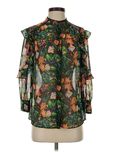 Pre-owned Ted Baker 3/4 Sleeve Blouse In Green