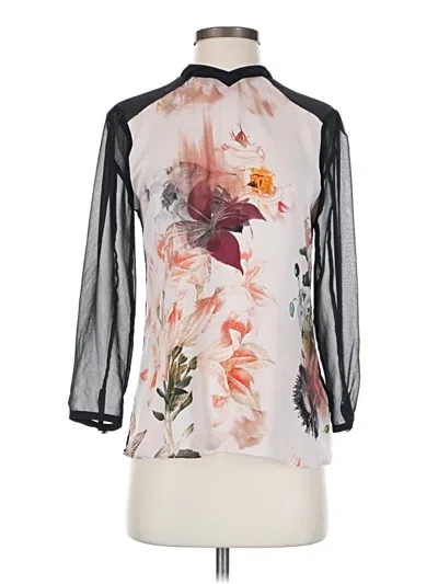 Pre-owned Ted Baker 3/4 Sleeve Blouse In Ivory