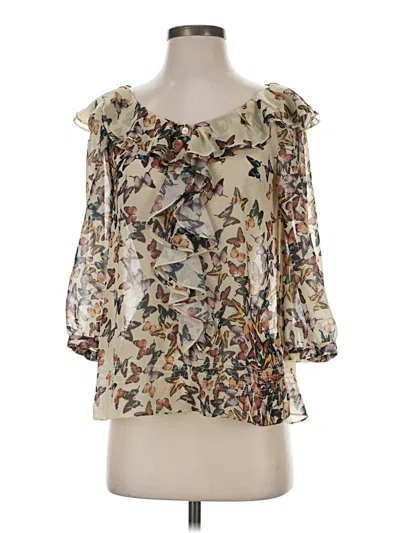 Pre-owned Ted Baker 3/4 Sleeve Blouse In Ivory