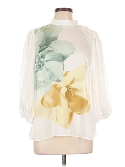 Pre-owned Ted Baker 3/4 Sleeve Blouse In Ivory
