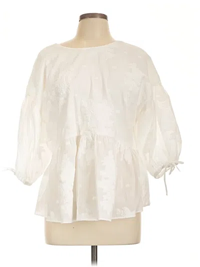 Pre-owned Ted Baker 3/4 Sleeve Blouse In Ivory