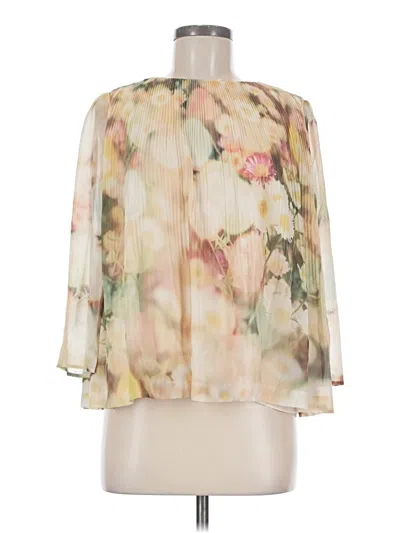 Pre-owned Ted Baker 3/4 Sleeve Blouse In Ivory