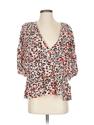Pre-owned Ted Baker 3/4 Sleeve Blouse In Orange