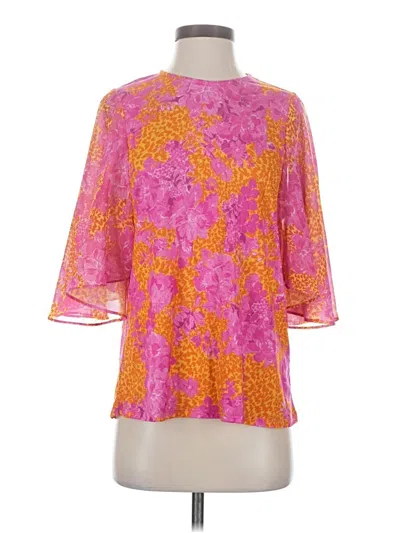 Pre-owned Ted Baker 3/4 Sleeve Blouse In Pink