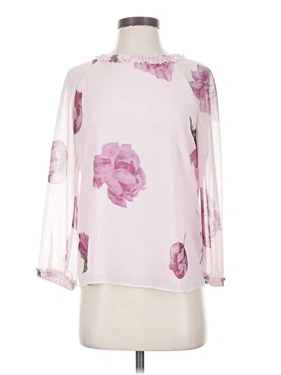 Pre-owned Ted Baker 3/4 Sleeve Blouse In Pink