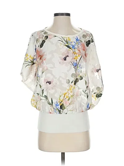 Pre-owned Ted Baker 3/4 Sleeve Blouse In White