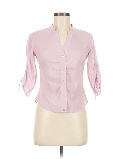 Pre-owned Ted Baker 3/4 Sleeve Button Down Shirt In Pink