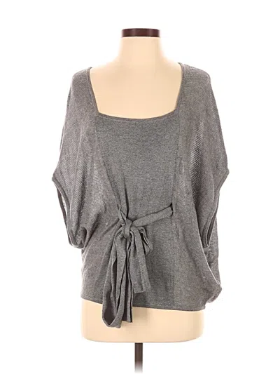 Pre-owned Ted Baker 3/4 Sleeve Top Gray Scoop Neck Tops