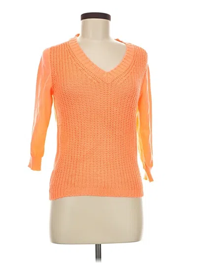 Pre-owned Ted Baker 3/4 Sleeve Top Orange V-neck Tops