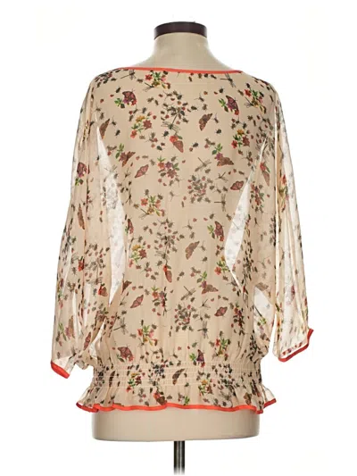 Pre-owned Ted Baker 3/4 Sleeve T-shirt In Ivory