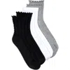 Ted Baker 3-pack Assorted Ankle Socks In Black