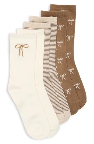 Ted Baker 3-pack Assorted Crew Socks In Brown
