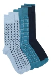 Ted Baker 3-pack Assorted Dress Socks In Blue