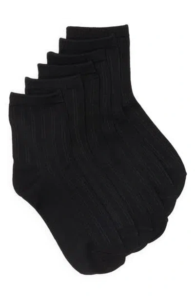Ted Baker 3-pack Quarter Socks In Black
