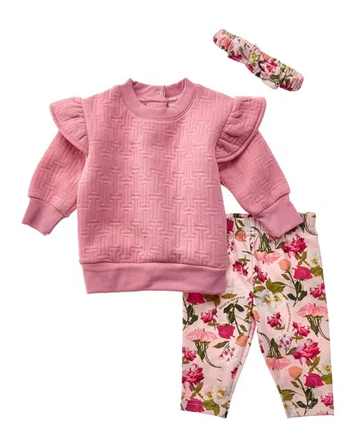 Ted Baker 3pc Quilted Brushed French Terry Set In Multi