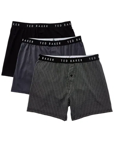 Ted Baker 3pk Boxer In Black