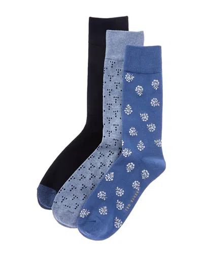 Ted Baker 3pk Crew Socks In Blue
