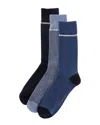 Ted Baker 3pk Crew Socks In Blue